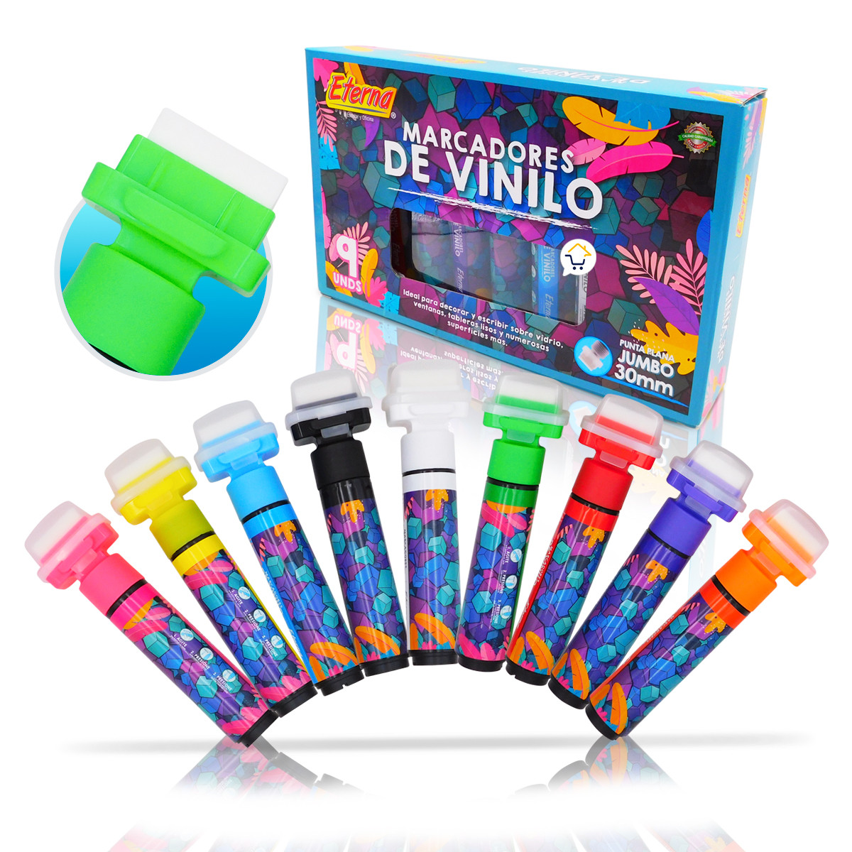 Miniatura 6 de Marcadores Vinilo X9 Punta Plana ET564